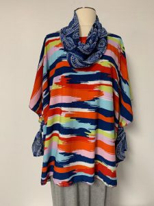 602 poncho with removable scarf