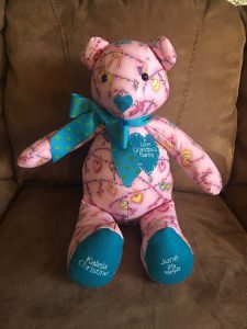 pink and teal bear